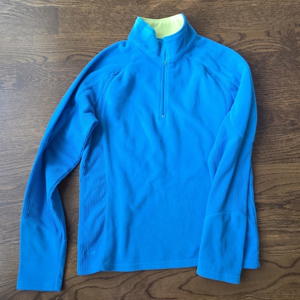 TEHAMA Bright Blue Zip-Up Fleece Sweater Sz.M